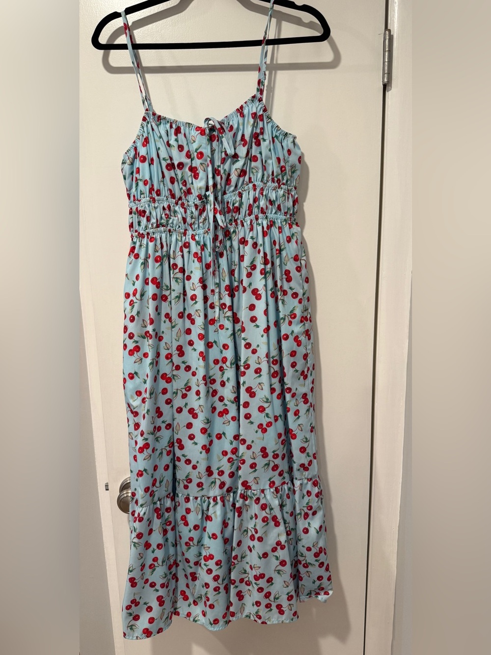 Women’s Aqua Brand Cherry Print Blue Sundress
